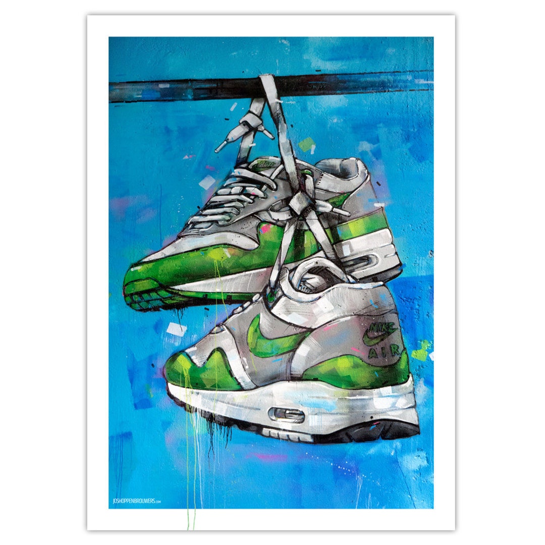 Nike Air Max 1 Graffiti Print. 50x70cm - Etsy New Zealand