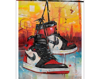 Nike Air Jordan 1 Retro High bred Toe Poster 70x50cm - Etsy