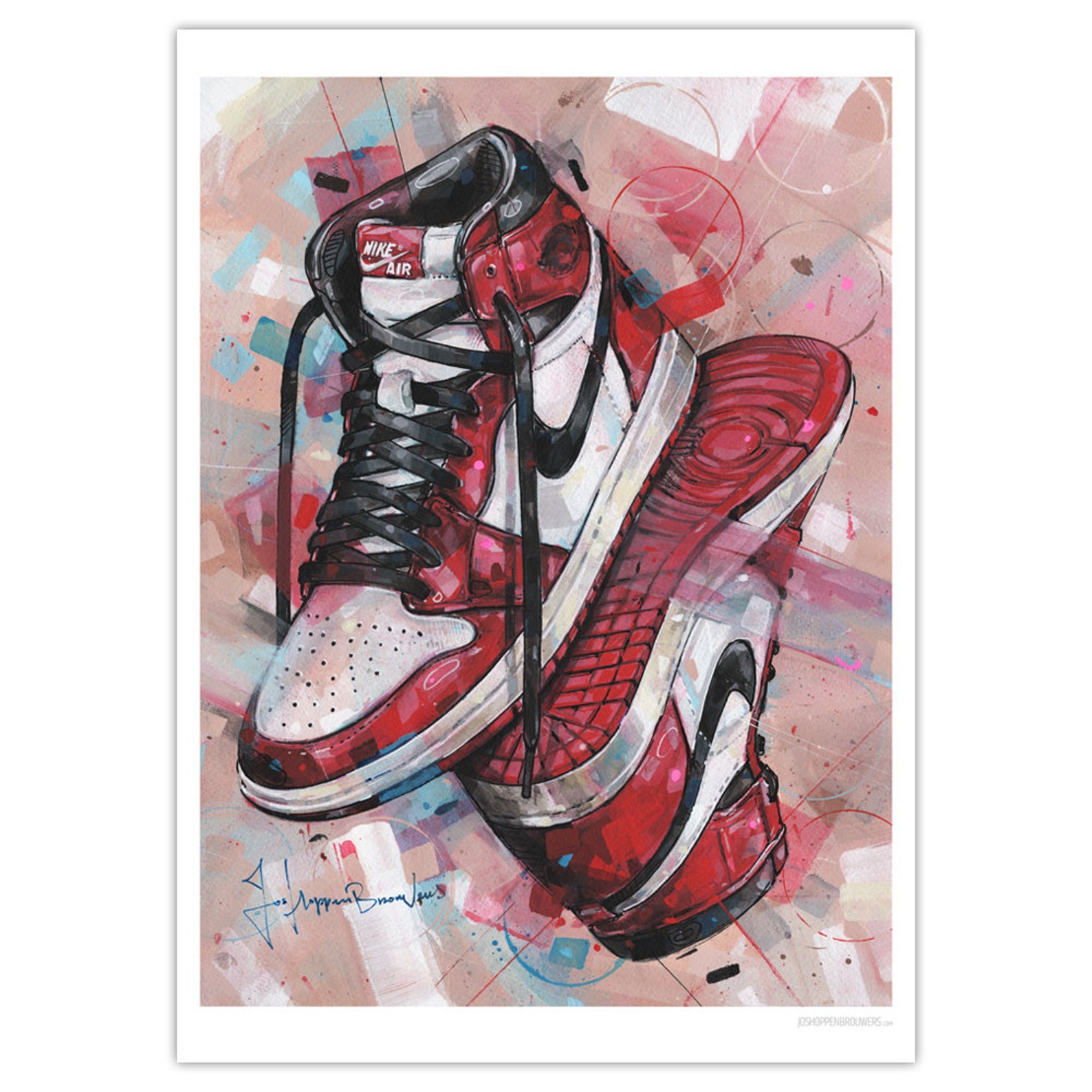 Nike Air Jordan 1 High Retro Chicago poster. 50x57 Etsy