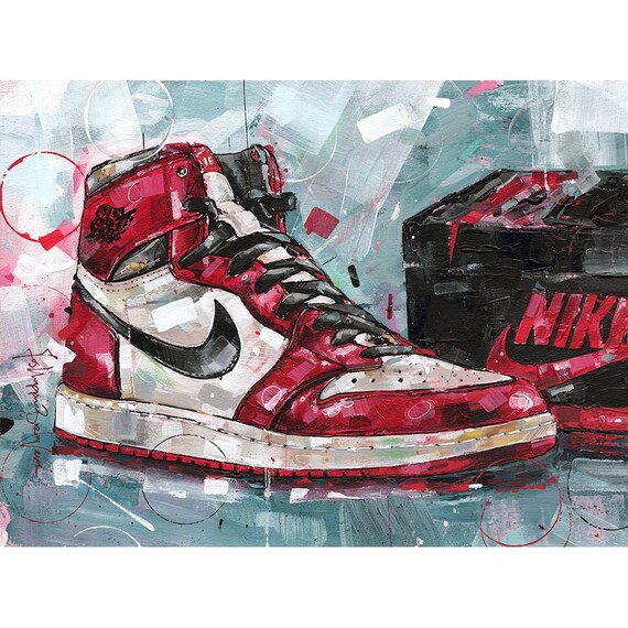 Nike air Jordan 1 Chicago 1985 peinture boîte à chaussures | Etsy Nike air Jordan 1 Chicago 1985 peinture boîte à chaussures | Etsy
