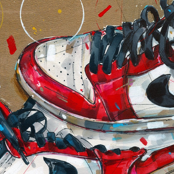Nike Air Jordan 1 Chicago 1985 Print. 50x70cm | Etsy UK