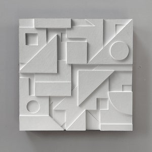 Geometric | Wall art | handmade | 800X800mm | Midcentury Modern relief painting | relief wall sculpture