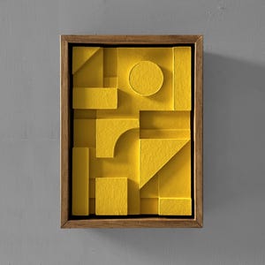Geometric | Wall art | handmade | 230x175mm | Midcentury Modern relief art