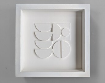 Geometric | Wall art | handmade | 250x250mm | Midcentury Modern relief art