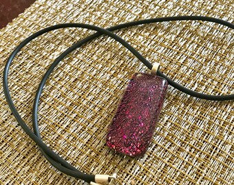 Black Cherry Dichroic Glass Pendant