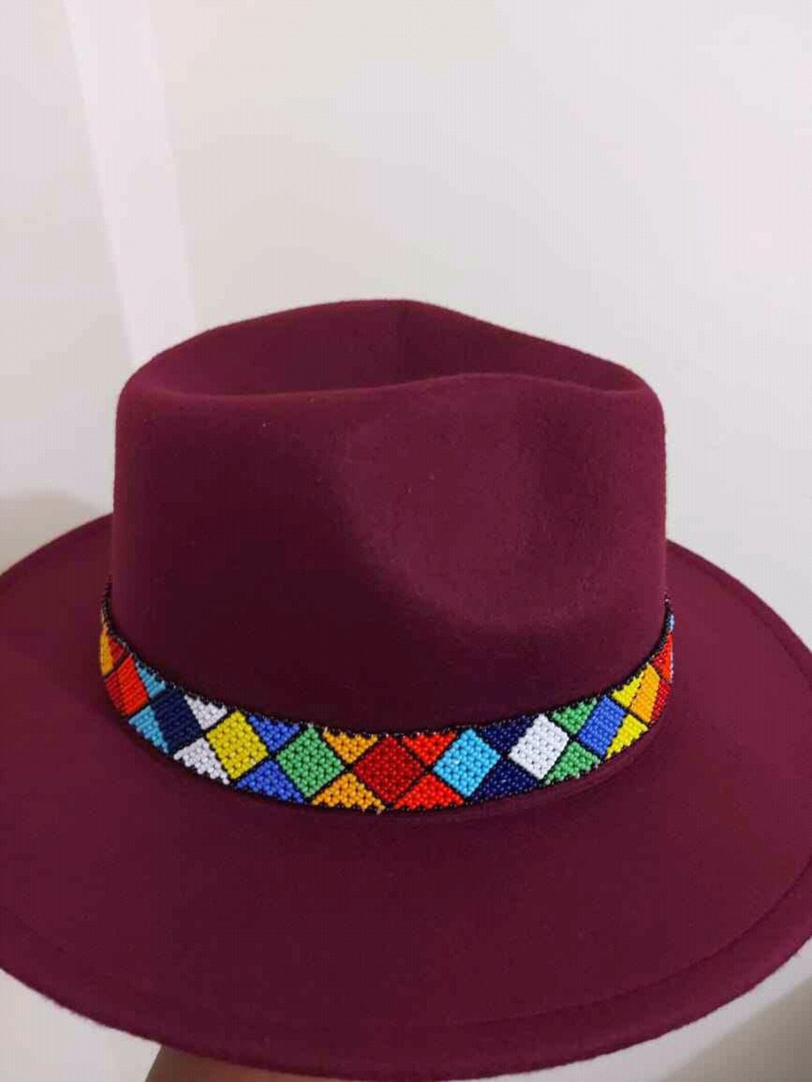Maroon Beaded Fedora hat Fedora fashion Summer hats | Etsy