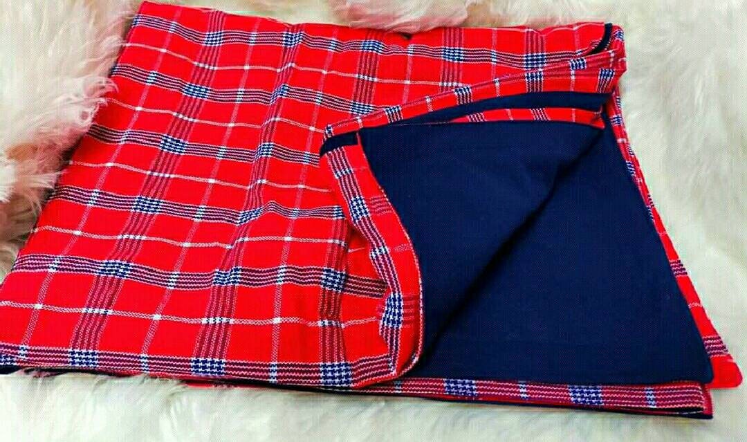 Red stripped African Maasai With fleece,Kenyan Kikoy,beach blanket