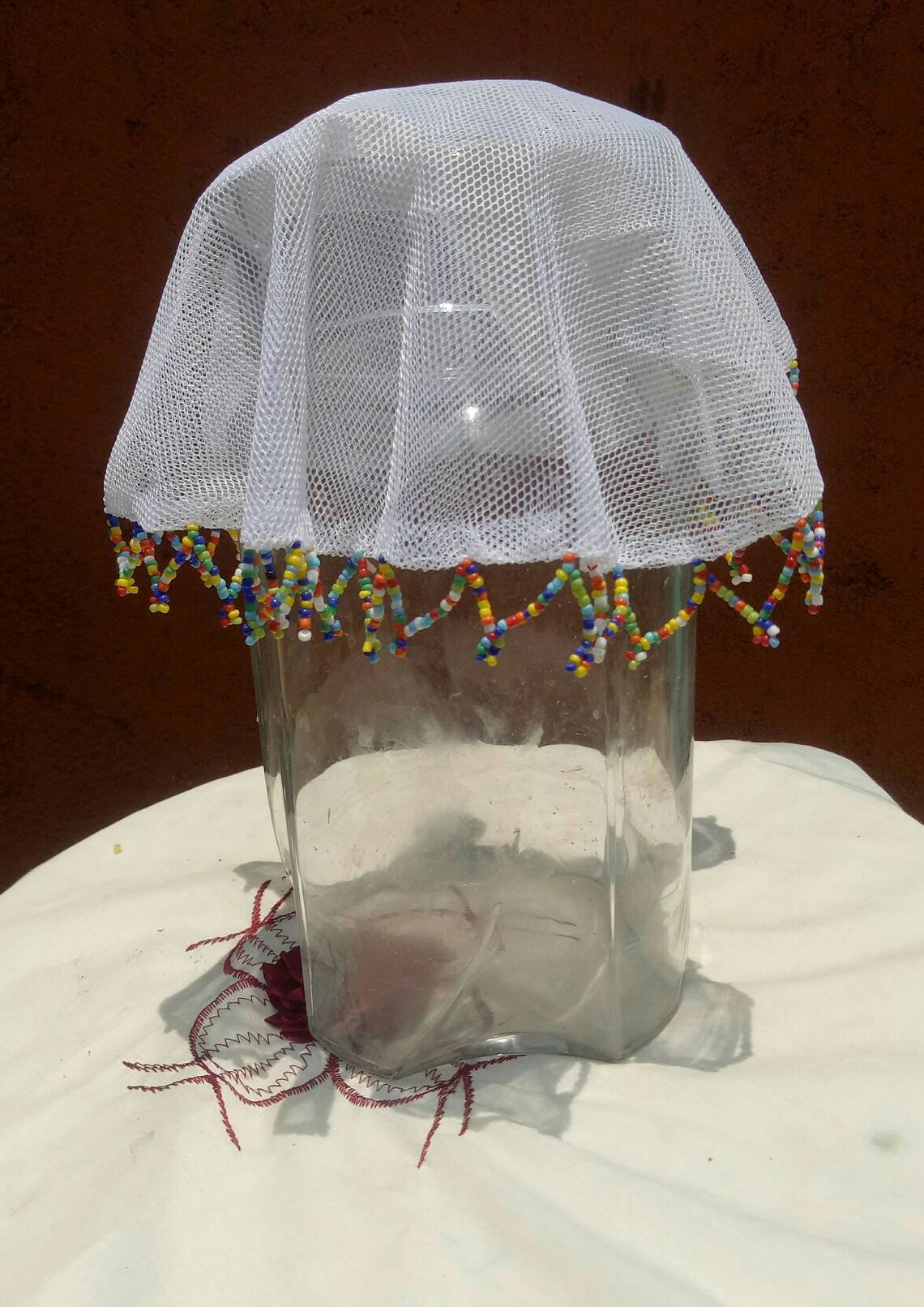 Beaded Jug Cover,beaded Bowl Food Food Cover,hand Beaded Food