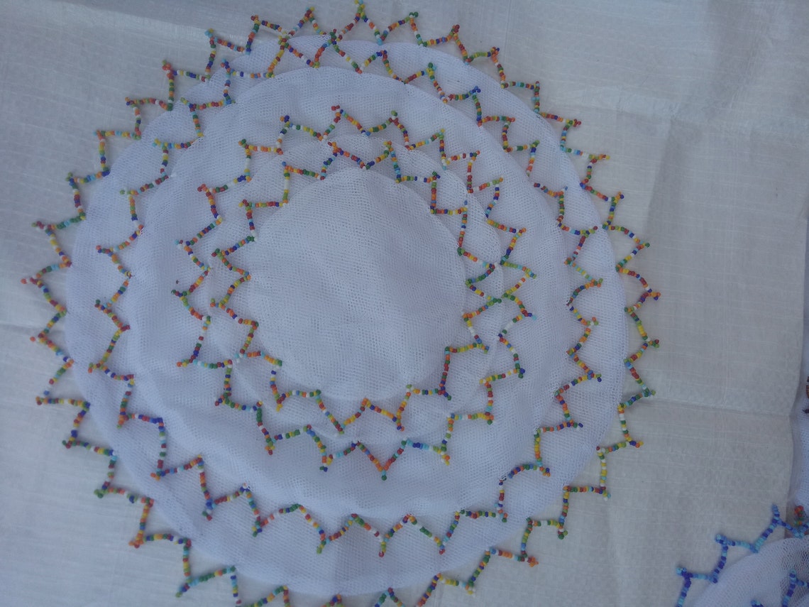 Beaded Glass Coverbeaded Food Cover Setbeaded Glass Water Etsy