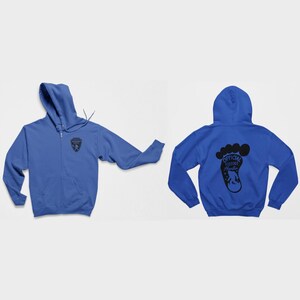 Full Zip Up Bigfoot Hoodie, Cryptid Full Zip Hoodie, Sasquatch Hoodie, Certified Bigfoot Hunter Zip Sweatshirt, Sasquatch Footprint Sweater
