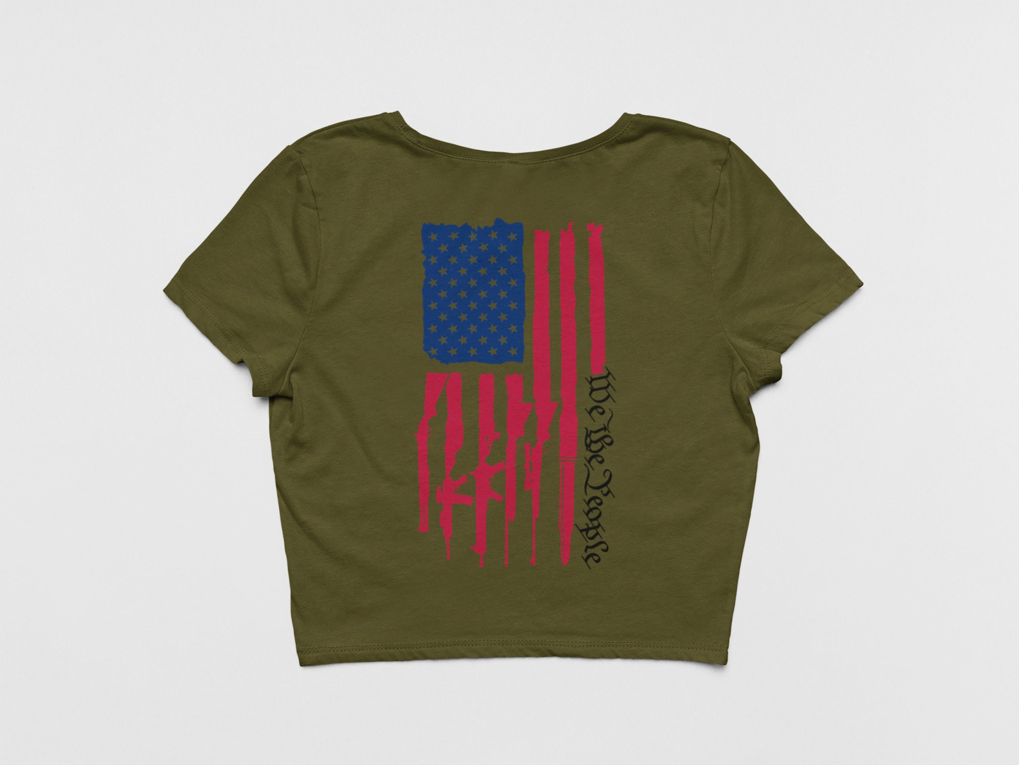 Women's 4th Of July Crop Top - American Flag Print, "We The People" Tee, Patriotic Independence Day Shirt - View #8