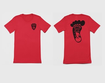 Bigfoot Graphic Tee, Certified Bigfoot Hunter Tshirt, Sasquatch Footprint Shirt
