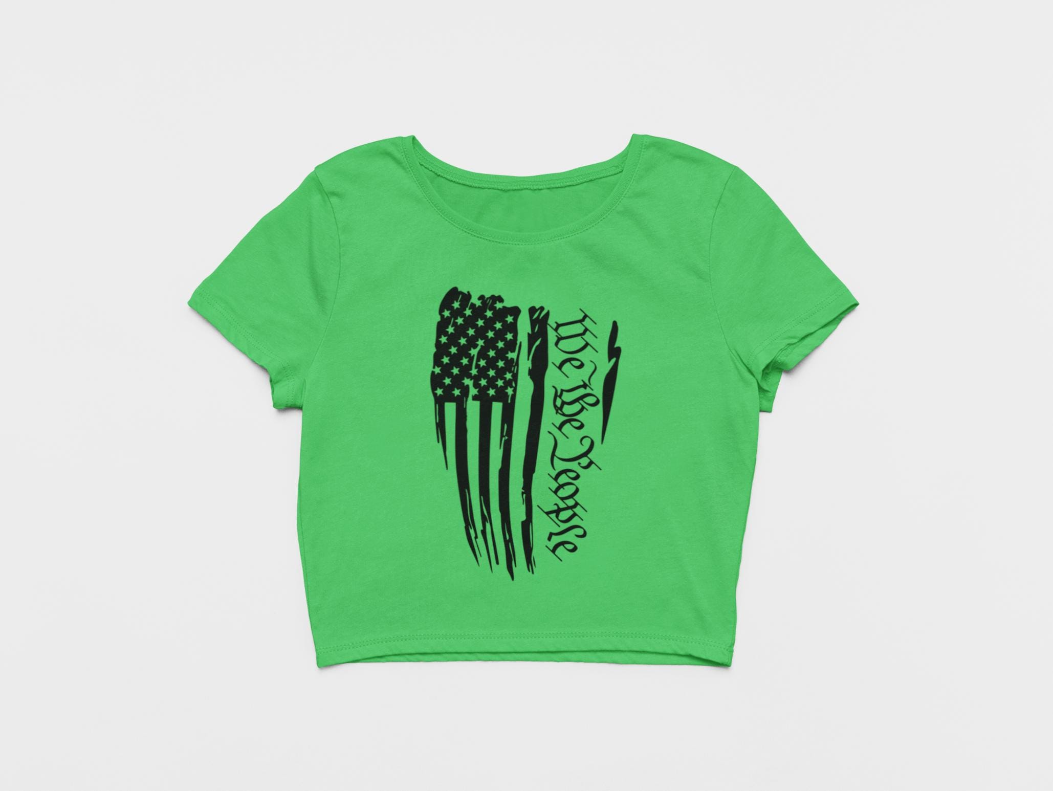 Women's 4th Of July Crop Top - American Flag Print, "We The People" Tee, Patriotic Independence Day Shirt - View #6