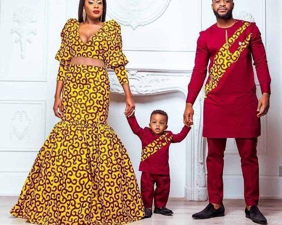 mother and son african attire