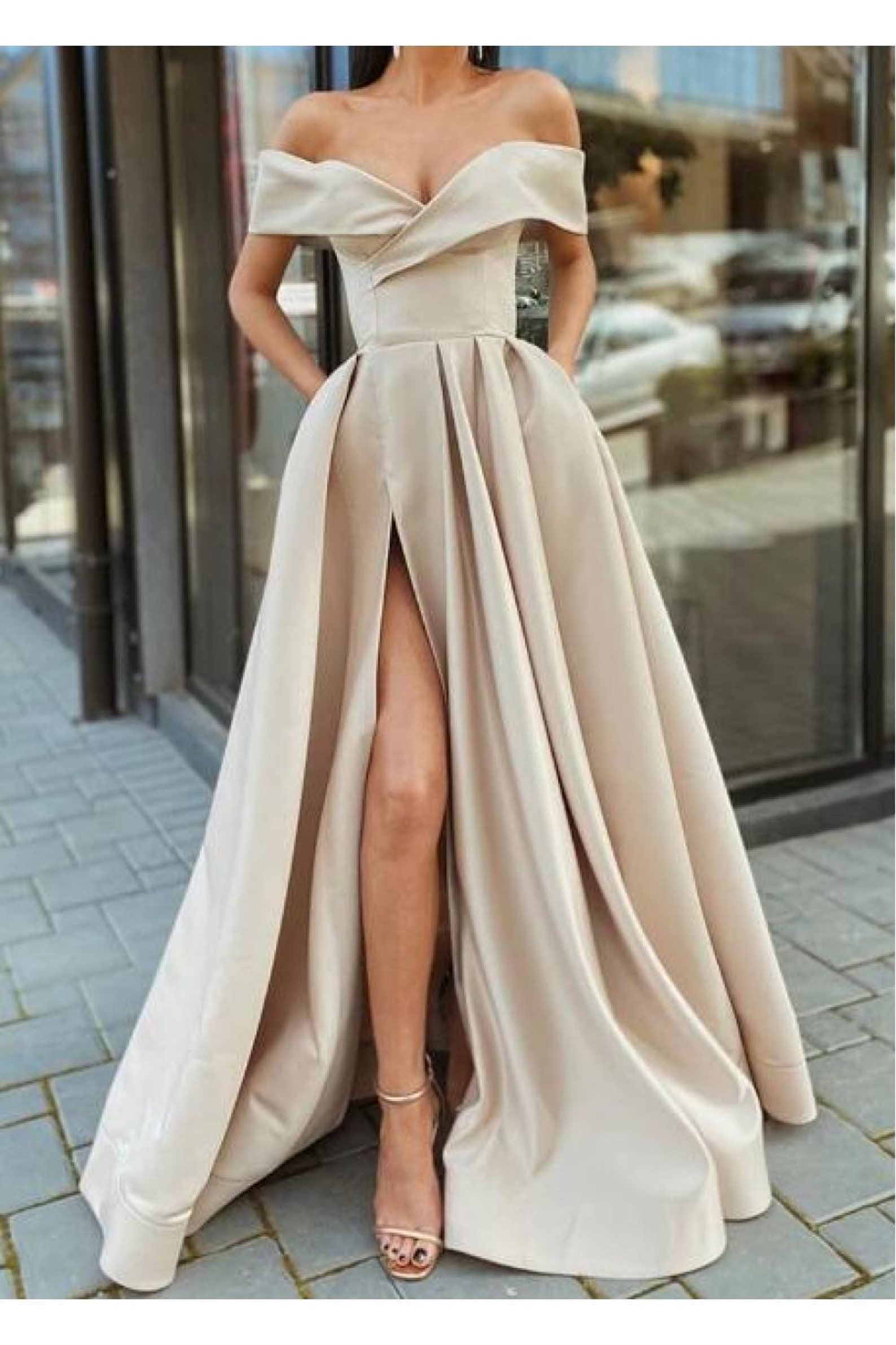 Longue robe de bal fendue robe de fiançailles | Etsy
