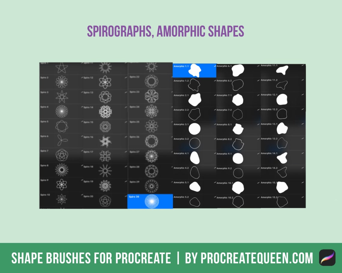 400 Shape Brushes Procreate Stamp Brushes Procreate Brushes Etsy