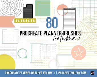 80 Procreate Planner Stempel: Brush Set für iPad (Digitaler Download)