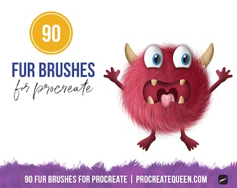 Procreate Fellbürsten: 100 realistische Tierhaartexturen (Digitaler Download)