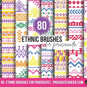80 Ethnic Pattern Brushes for Procreate (Digital Download)