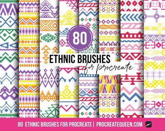 80 Ethnische Muster Pinsel für Procreate (Digitaler Download)