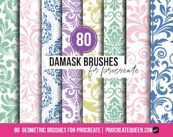 Damask Procreate Brushes: Seamless Pattern Brushset (Digitaler Download)