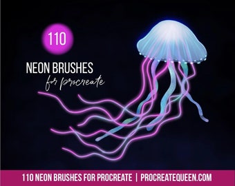 Neon Pinsel für Procreate: 110 Pinsel Set (Digitaler Download)