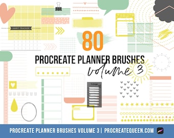 80 Procreate Planer Brushes, Linienbürste, Kalenderbürste (Digitaler Download)