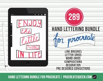 Procreate Handlettering Pinsel Set: 289 Gitter & Stempel (Digitaler Download)