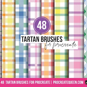 Tartan brushes, tartan brushes procreate, procreate pattern brushes, tartan, tartan seamless, seamless pattern brushes, plaid pattern