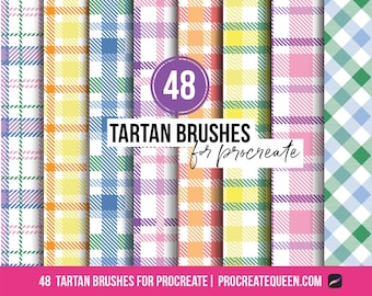 Tartan Procreate Pinsel: Nahtloses Karomuster (Digitaler Download)