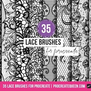 lace brushes, seamless lace brushes, procreate stamp brushes, procreate pattern brushes, lace pattern brushes, procreate 5, procreate