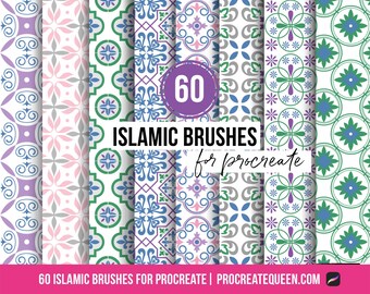 60 Procreate Muster-Pinsel: Islamische & Marokkanische Fliesen (Digitaler Download)