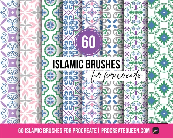 60 Procreate Pattern Brushes: Islamic & Moroccan Tile (Digital Download)