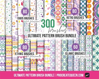 300 Musterpinsel-Paket: Islamisch, Marokkanisch, Retro, Ethnisch (Digitaler Download)