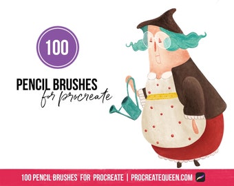 100 Bleistift Brushes für Procreate: Skizzieren & Illustration (Digitaler Download)