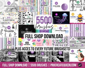 5500+ Procreate Pinsel: Vollständiger Shop-Download (Digitaler Download)