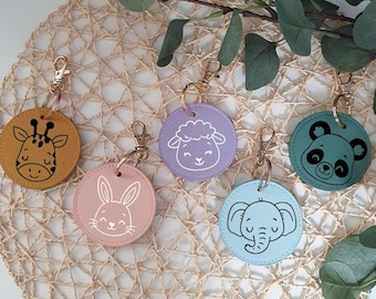 Animal keychains for children | Name tag for school cones | Back-to-school gift | Backpack tag | Kindergarten start gift
