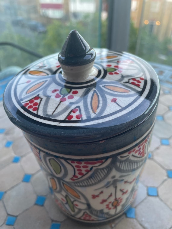 Handmade Hand-Painted Moroccan Ceramic Containers