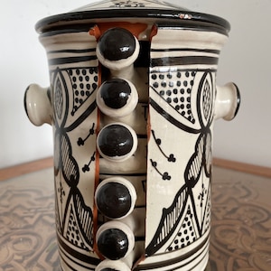 Handmade Hand-Painted Moroccan Ceramic Pot with 6 dishes
