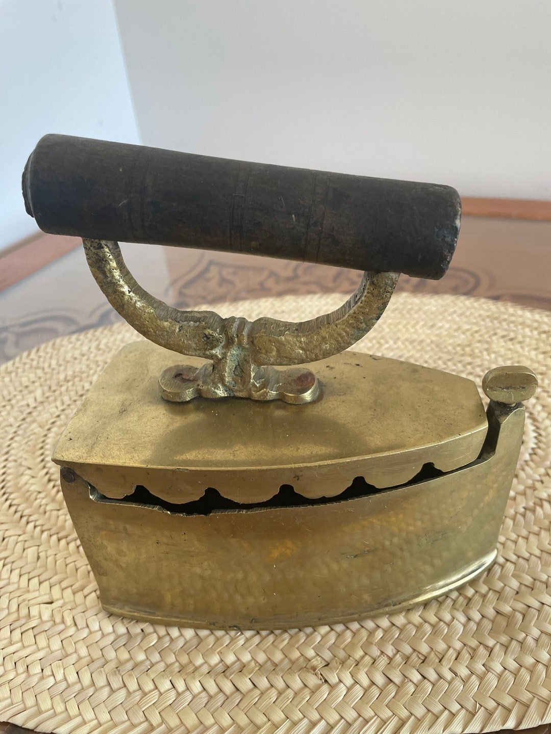 Heavy Vintage Solid Brass Coal Iron Etsy