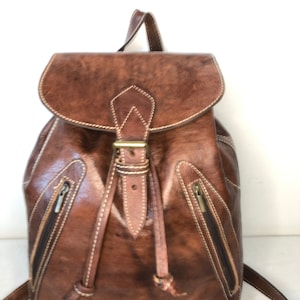 Leather backpack