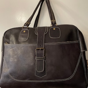 Genuine Moroccan organic leather weekend bag with adjustable long leather strap 38 high 47 wide 22 width cm