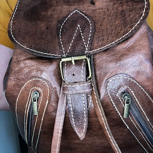 Leather backpack