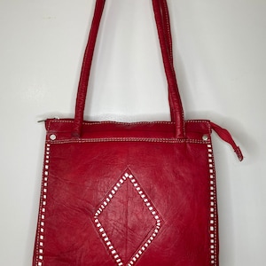 Handmade Moroccan genuine leather shoulder bag