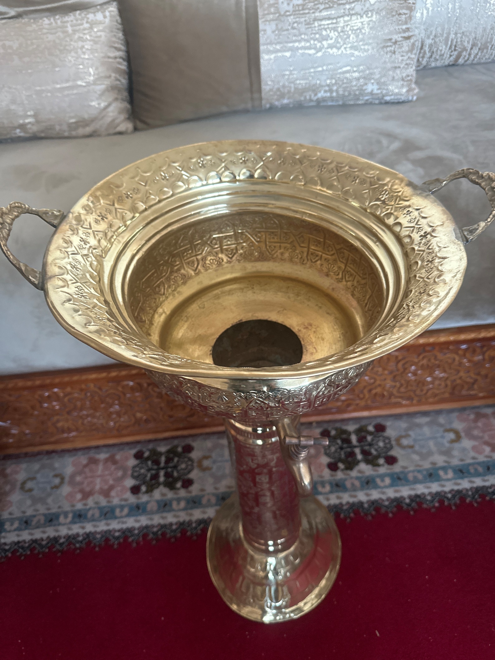 Moroccan Brass Hand-Washing Set with Traditional Tass Basin — view 5