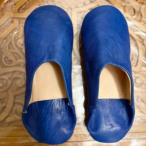 Handmade Moroccan Leather Slippers | Colourful Babouche House Shoes | Genuine Leather Indoor Slippers | Artisan Gift from Morocco image 2