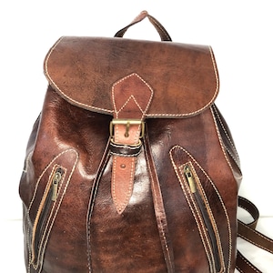 Leather backpack large