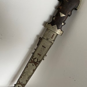 Handmade Moroccan Vintage Hand-Carved Sword