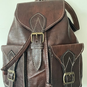 Handmade genuine organic soft leather backpack