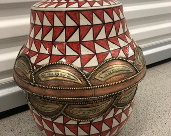 Handmade Moroccan hand painted Urn vase